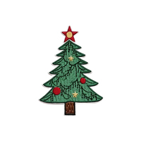 Badge brodé personnalisé Arbre de Noël de l'usine chinoise, patch thermocollant 3D Père Noël à coudre pour chapeaux et sacs, vente chaude
