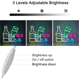 Korean beer soju neon light LED night market atmosphere light shop <b>sign</b> indicator light decorative light luminous <b>sign</b> 5V 12V - Product Image 3