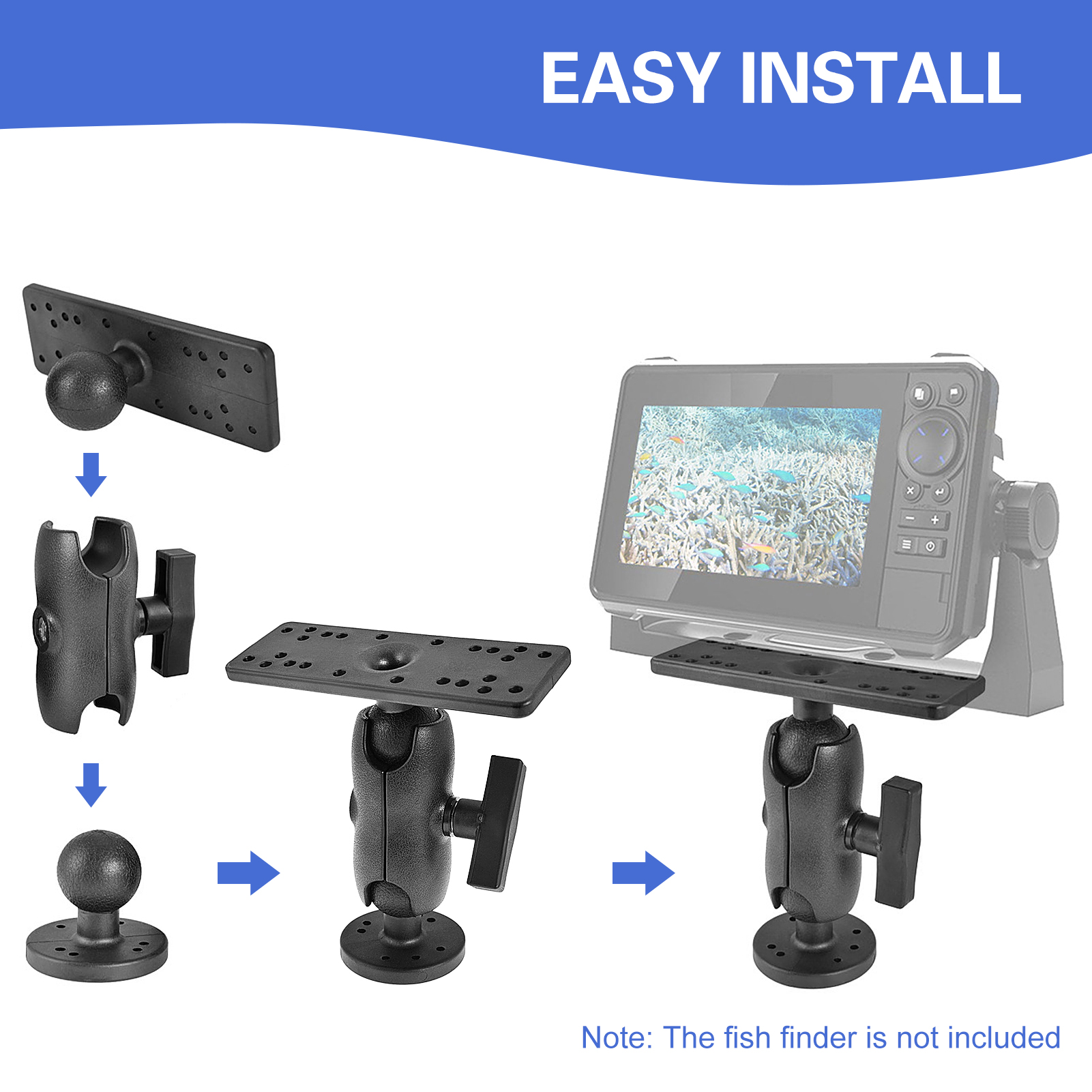 fish finder accessory Goplus Fishing Float Tube Accessories, 360 Rotatable Hold  install the YakAttack Fish Finder Mount on your kayak today! doorslay Square/Round Fish Finder Universal