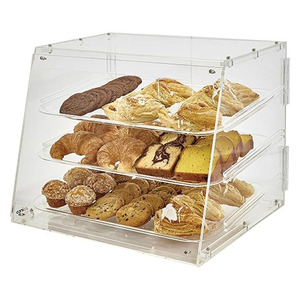 Custom <strong>3</strong>-Tier Acrylic Countertop Bakery <strong>Display</strong> <strong>Case</strong> for Supermarket Use As a Show &amp; Holder <strong>Rack</strong> - Product Image 1