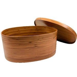 Boîte à pain en bambou profonde 39x26x32cm avec couvercle rabattable, conteneur de rangement pour la cuisine à domicile - Product Image 2