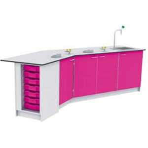 Tavolo da Laboratorio Scolastico Moderno e Versatile con Piano in Fenolico, Lavello Integrato, Montaggio a Pavimento, Ignifugo, Impermeabile, Facile da Pulire, Garanzia 10 Anni - Product Image 5