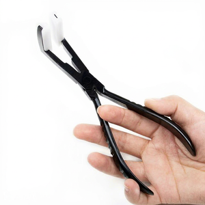 Alicates profesionales de acero inoxidable de alta calidad, venta al por mayor, para extensiones de cinta, Color negro personalizado - Product Image 1