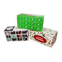 Moins cher beauté calendrier de l'avent boîte en carton jouet voiture chocolat Date cosmétique beignets Biscuit cire fond Cubes boîte