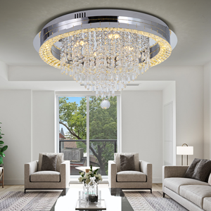Moderno Fancy Ronda <span class=keywords><strong>Led</strong></span> Plafón <span class=keywords><strong>Decorativo</strong></span> Hogar de lujo de cristal de techo de luz de montaje en superficie para la sala de esta - Product Image 3