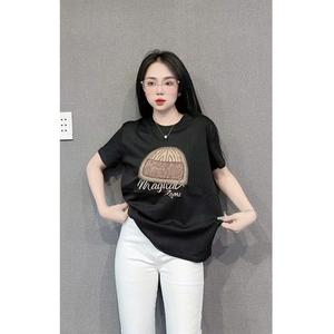 Camiseta Informal de Estilo Regular, Cuello Redondo, Manga Corta, 100% Algodón, Muestra Disponible, Impresión de Goma en Relieve - Product Image 3