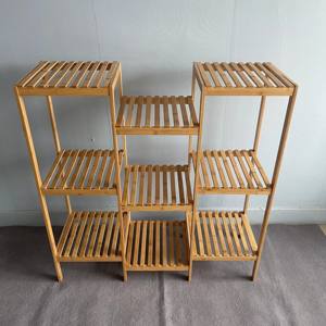 Scaffale per <span class=keywords><strong>Piante</strong></span> a 9 Ripiani Regolabile, Organizzatore per Vasi, Espositore per Fiori, Supporto per <span class=keywords><strong>Piante</strong></span> da Interno in Bambù - Product Image 5