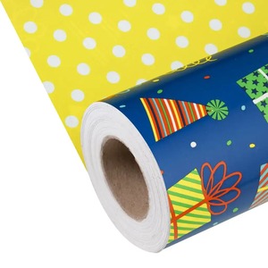 Custom <b>Blue</b> Eco-Friendly Gift Boxes Pattern Wrapping <b>Paper</b> <b>Roll</b> Double-Sided Coated Art <b>Paper</b> 100GSM Recyclable Digital Printing - Product Image 5