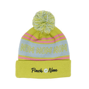 High Quality 100% Acrylic Custom Embroidery Logo Knitted Beanie Hat Unisex Shiny Color Design Pompom Hat bobble hat - Product Image 3