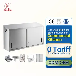 Hotel Commercial Kitchen Wall Hanging 304 Stainless Steel Metal Dining Kitchen Cabinet