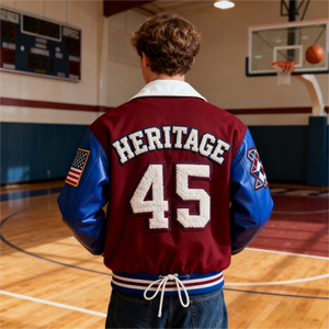 Hoge kwaliteit high street varsity jack voor heren, chenille borduurwerk, leren mouwen, op maat gemaakte <span class=keywords><strong>baseball</strong></span> letterman wollen varsity jack - Product Image 2