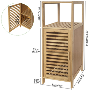 Gabinete de almacenamiento independiente de bambú moderno para la escuela de granja Gabinete de entrada simple para la organización de la sala de estar del apartamento - Product Image 2