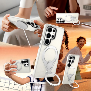 เคสโทรศัพท์กันรอยนิ้วมือแบบกึ่งโปร่งแสงรุ่นใหม่ เหมาะสำหรับ Samsung S26Ultra, S26U พร้อมที่ยึดแบบหมุนได้รูปทรงไม้เทนนิส, S26 - Product Image 1