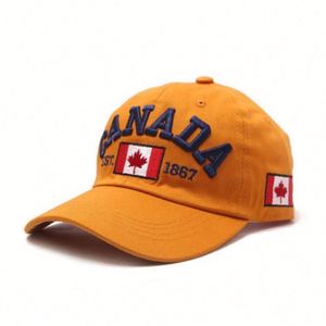 Manufacturers Wholesale Quality 6 Panel <b>Hats</b> Polyester/Cotton Customized <b>Canada</b> Flag 3D Embroidered Baseball Caps Sporty Formal - Product Image 4