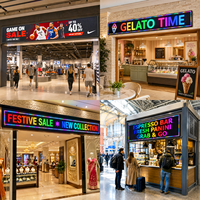 Pantalla LED para escaparates de tiendas minoristas, a todo color, programable, P10 RGB, IP65, impermeable, alto brillo, 500-4000 nits, 100 000 horas de duración