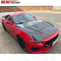 Nouveau capot ventilé en fibre de carbone pour Mustang 2016-2024, style MBJ, installation par vis avec boulons, noir