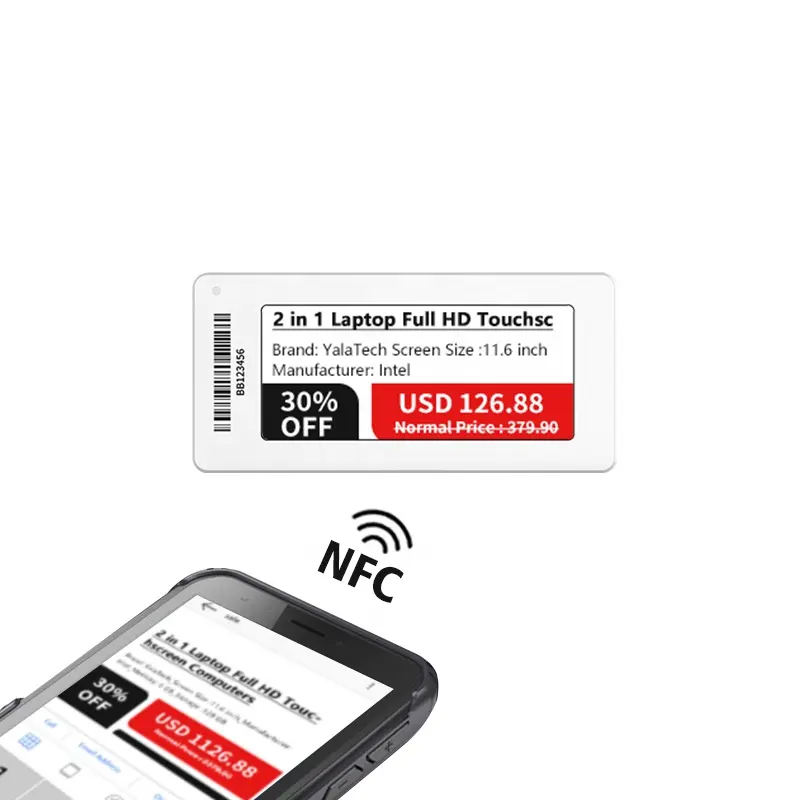 YalaTech Eink Display NFC อิเล็กทรอนิกส์,ป้ายราคาดิจิตอลสำหรับเภสัชกรรมซูเปอร์มาร์เก็ต