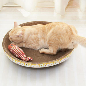 Kertas bergelombang berkepadatan tinggi yang dipertebal tahan aus tanpa penumpahan melingkar terintegrasi kucing papan gores sarang kucing untuk kucing - Product Image 1
