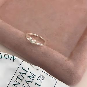 S925 <b>Silver</b> Heart <b>Ring</b> For Women Minimalist Daily Wear Fashion Jewelry Simple Elegant Design - Product Image 2