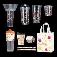 LOKYO Vente en gros de gobelets en plastique givré personnalisés avec logo imprimé, 700 ml, PP, 8 oz, pour bubble tea