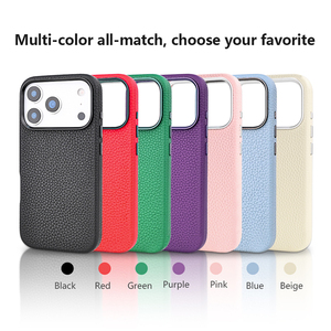 เคสโทรศัพท์มือถือหนังแท้ลายกรวดกันกระแทกสีโลโก้ตามสั่งแนวธุรกิจสำหรับ iPhone 17 16 15 14 PRO MAX ฝาครอบโทรศัพท์ - Product Image 6