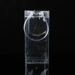 2021 High Quality New Design Portable Clear Plastic alcohol ice cold Pouch wine bottle Freezing Bag PVC cooling Cooler ice Bag