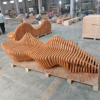 Banc paramétrique, mobilier paramétrique, design paramétrique, sièges en bois massif, chaise d'attente en chêne massif