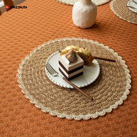 Napperon de table élégant et classique, accessoire stylé pour la photographie, dessous de plat anti-brûlure, fait main en cuir PU écologique