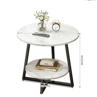Morden Mobilier Café de Luxe Doré Petit Salon Base en Métal Doré Table d'Appoint de Canapé Rond