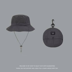 Sombrero de Pescador Plegable para Exteriores con Bolsillo, Gorra de Pesca Unisex Estilo Safari con Cordón Ajustable - Product Image 3