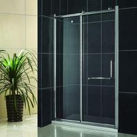 Portes de douche coulissantes encadrées gris noir personnalisées Plexiglas avec alliage d'aluminium caractéristique coupe-vent Surface finie