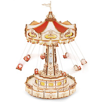 Rompecabezas 3D Estereoscópico de Parque de Atracciones, Caja Musical de Madera, Modelo de Ensamblaje de Fábrica, Juguete de Regalo de 101-500 Piezas para Mayores de 14 Años