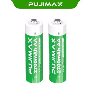 PUJIMAX Yüksek Kapasiteli Ni-MH AA 2700mAh 1.2V Nikel Metal Hidrit Şarj Edilebilir Pil Hücreleri 2'li Paket Blister Kart - Product Image 1