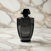 Flacon de parfum en verre géométrique foncé personnalisé OEM 50 ml 100 ml, emballage de luxe pour parfum masculin