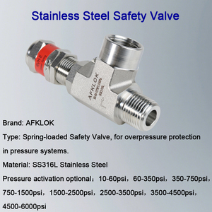 Emniyet valfi paslanmaz çelik 1/8in 1/4in 3/8in 1/2in gaz yüksek basınç emniyet valfleri basınç tahliye vanası endüstriyel 60-350psi - Product Image 2