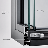 Profil de cadre de porte en aluminium, porte pliante en verre extérieure, étanche, insonorisée, à économie d'énergie, design moderne, portes pliantes