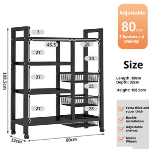 Organizador de Cocina de 4 Niveles <span class=keywords><strong>con</strong></span> <span class=keywords><strong>Cestas</strong></span>, Estante Multiusos para el Hogar, Proveedor Mayorista - Product Image 3