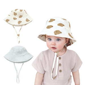 Регулируемая детская шляпа из дышащего муслина, детская шляпа из органического муслина и хлопка - Product Image 2