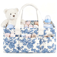 Organisateur de couches pour bébé à motif floral, avec séparateurs amovibles, en polyester résistant à l'eau, grande capacité, matelas à langer portable