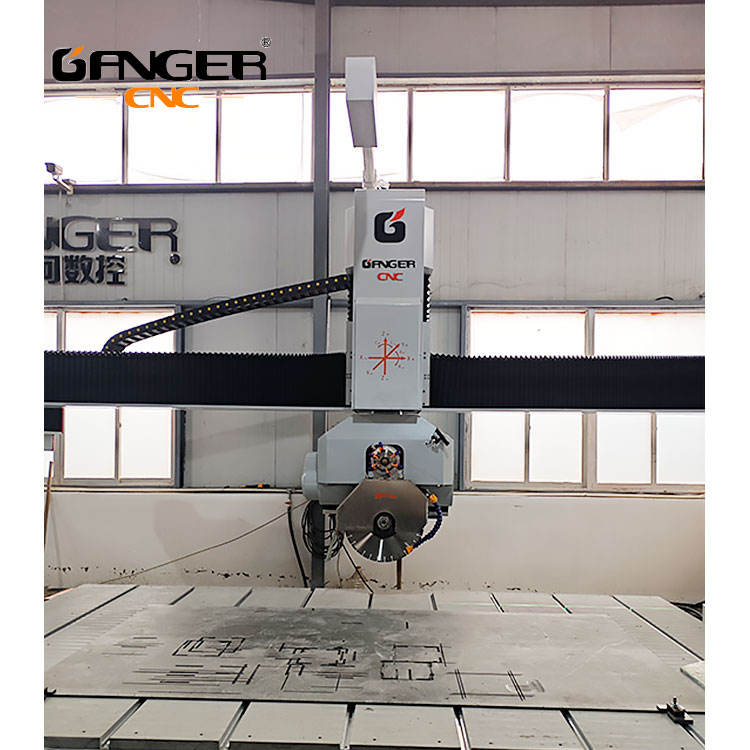 GANGER 5 Axis CNC Bridge Saw Stone Slab Cutting Machine Marble ...