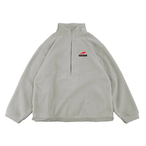 Felpe Personalizzate da <span class=keywords><strong>Uomo</strong></span> con <span class=keywords><strong>Zip</strong></span> 1/4, Calde in 100% Pile Polare, Design Girocollo Nero Tinta Unita per la Stagione Autunnale - Product Image 6