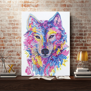 Bán Buôn Kim Cương Tranh Vivid Wolf 5D Pha Lê Kim Cương Tranh DIY Hình Dạng Đặc Biệt Sơn Kim Cương - Product Image 3