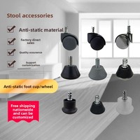 Pieds de chaise pivotants en plastique antistatiques modernes roulettes universelles de tabouret roulettes d'accessoire à base filetée roulettes de meubles chaise de bar
