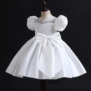 Robe pour enfants, manches bouffantes, nœud papillon, robe de fête d'anniversaire, robe de baptême, doublure en coton, robes de princesse de haute qualité pour bébés filles - Product Image 4
