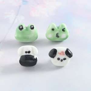 Perline in Ceramica a Forma di Cane e Rana per Bambini, Perline Sciolte Animali con Foro Trasversale per Braccialetti Fai da Te, Accessori Piccoli per Braccialetti - Product Image 2