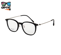Monture de lunettes ultra-légère en titane, forme ronde, pour hommes et femmes, idéale pour les verres correcteurs.