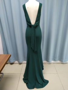 Diseño elegante estirado Crepe sin mangas vestido largo detrás <span class=keywords><strong>de</strong></span> dama <span class=keywords><strong>de</strong></span> honor vestido <span class=keywords><strong>de</strong></span> <span class=keywords><strong>fiesta</strong></span> <span class=keywords><strong>de</strong></span> <span class=keywords><strong>boda</strong></span> - Product Image 6