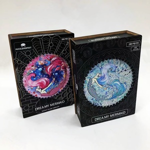 <span class=keywords><strong>NaNa</strong></span> Puzzles en bois découpés au laser, forme unique, puzzle lumineux holographique brillant sirène 30x30cm avec cadre <span class=keywords><strong>pour</strong></span> enfants et adultes - Product Image 5