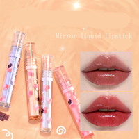 Vendor jelas Label pribadi Lip Gloss kustom bunga kosmetik Mineral cair Makeup tahan air Lip Gloss wanita Bibir Makeup Kecantikan