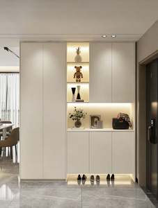 Meuble de rangement pour chaussures moderne et durable, taille personnalisable, bois massif, meubles de salon, protection de l'environnement, villas, hôtels - Product Image 4